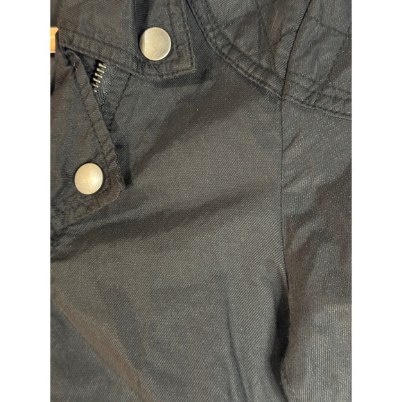 Converse One Star Moto Jacket L Black Zip Biker Style Quilted Shoulder Target - Picture 3 of 14